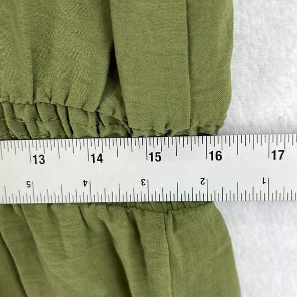 Naïf Jumpsuit Women’s Large Green Button Front Wide Leg Elastic Waist Tie NWT - Picture 11 of 11